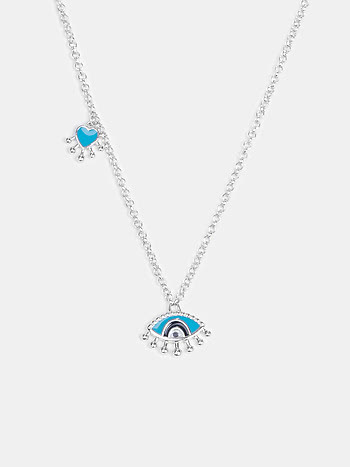 No Bad Vibes Evil Eye Necklace in 925 Silver