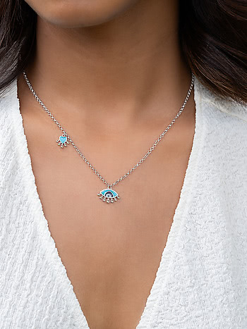 No Bad Vibes Evil Eye Necklace in 925 Silver