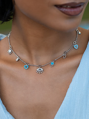 No Nazar Evil Eye Necklace in 925 Silver