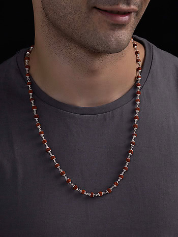 Rudraksh Men's Chain in 925 Silver