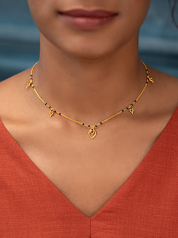 Queen of Networking Mangalsutra Necklace in Gold Plated 925 Silver