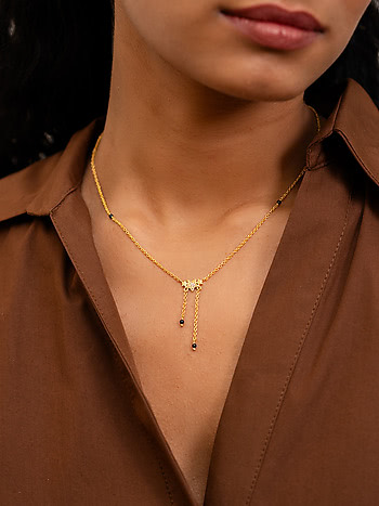 Starry Night Mangalsutra Necklace in Gold Plated 925 Silver