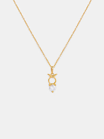 Taurus Gold Plated 925 Silver Necklace