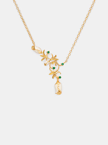 Sevti Rose Necklace Crafted in Gold Plated 925 Silver
