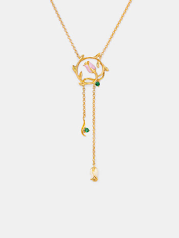 Rosa Necklace Crafted in Gold Plated 925 Silver