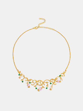 Meigui Rose Necklace Crafted in Gold Plated 925 Silver