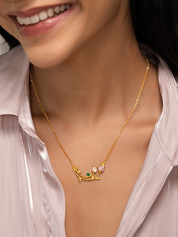 Roisin Rose Necklace Crafted in Gold Plated 925 Silver