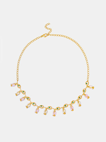 Nasrin Rose Necklace Crafted in Gold Plated 925 Silver