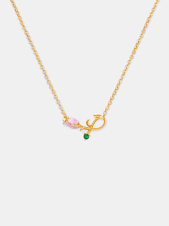 Rose Necklace Crafted in Gold Plated 925 Silver