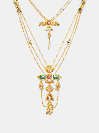 Chaap Tilak  Necklace In Gold Plated 925 Silver