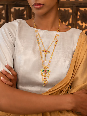 Chaap Tilak  Necklace In Gold Plated 925 Silver