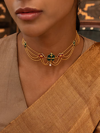 Soneha Necklace In Gold Plated 925 Silver