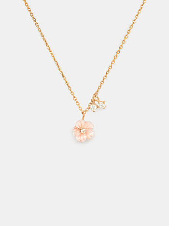 Blush Flower Necklace in 925 Silver