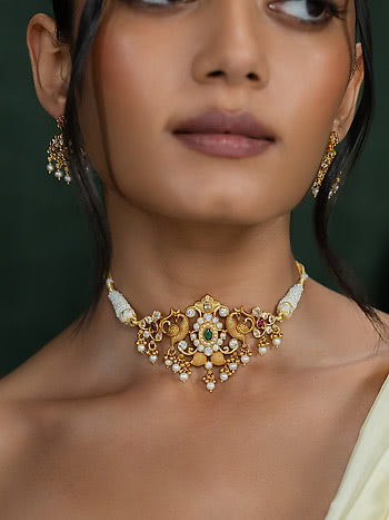 Akshara Necklace in Gold Plated 925 Silver
