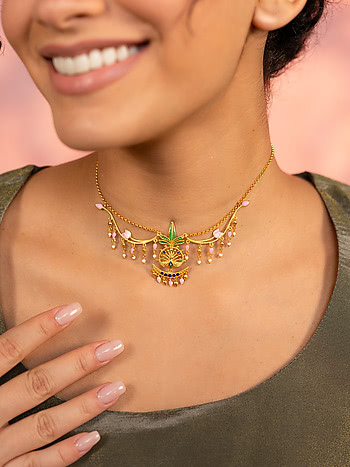 Mayura Shringar Necklace in Gold Plated 925 Silver