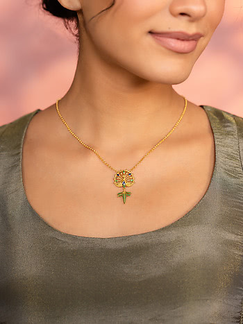 Mayura Shikhar Necklace in Gold Plated 925 Silver