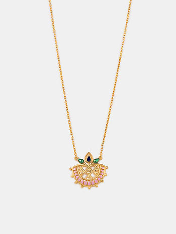 Vastrakala Pendant Necklace in Gold Plated 925 Silver
