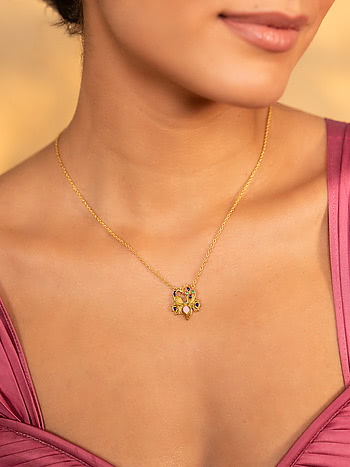 Mayura Mala Necklace in Gold Plated 925 Silver