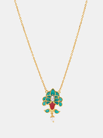 Sangeet Swirl Necklace In Gold Plated 925 Silver