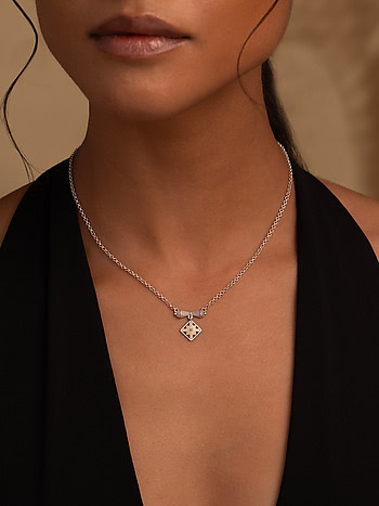 Chaukhdi Pendant Necklace in Oxidised 925 Silver
