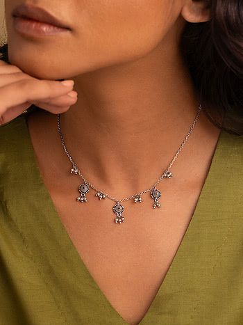 Konika Necklace in Oxidised 925 Silver