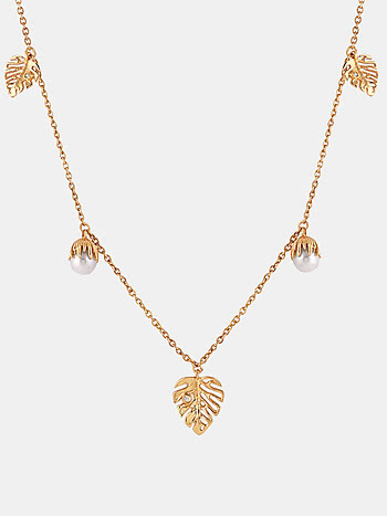 Lush Leaf Necklace in Gold Plated 925 Silver