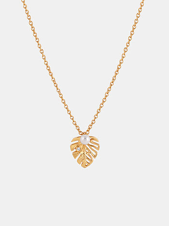 Flourish Leaf Necklace in Gold Plated 925 Silver