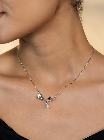 Lily of Whimsy Necklace in 925 Silver