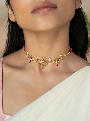 Sreekovil Necklace in Gold Plated 925 Silver