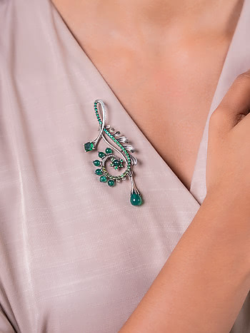 Reveal Oxidized Brooch in 925 Silver