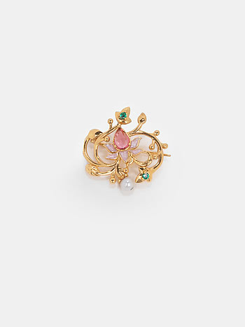 Band Baaja Bridesmaid Brooch in Gold Plated 925 Silver