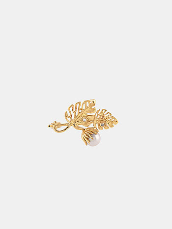 Verdant Bevy Brooch in Gold Plated 925 Silver