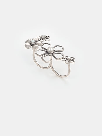 Betty F Ring in 925 Oxidised Silver