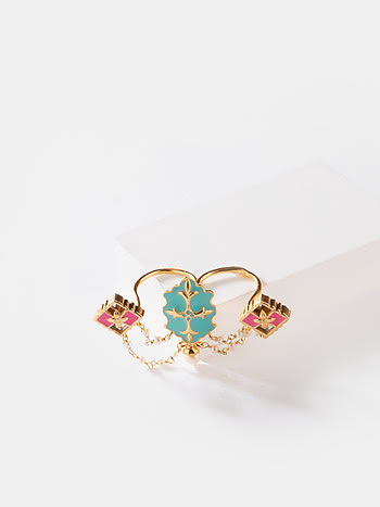 Baari Barsi Ring in Gold Plated Brass