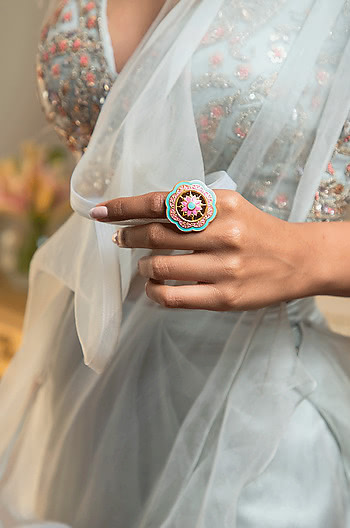 Genda Phool Ring in Gold Plated Brass