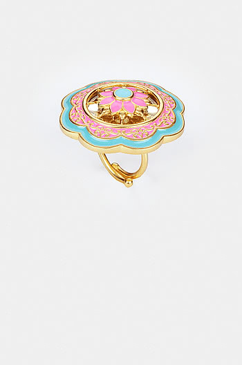 Genda Phool Ring in Gold Plated Brass