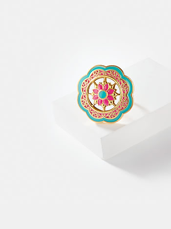 Genda Phool Ring in Gold Plated Brass