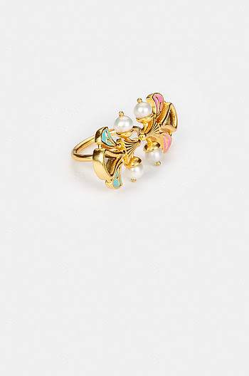 Chalka Re Ring in Gold Plated Brass