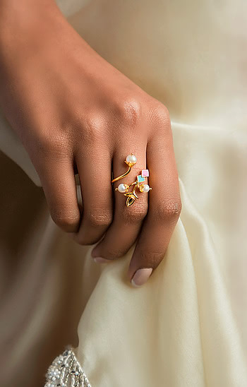 Morni Banke Ring in Gold Plated Brass