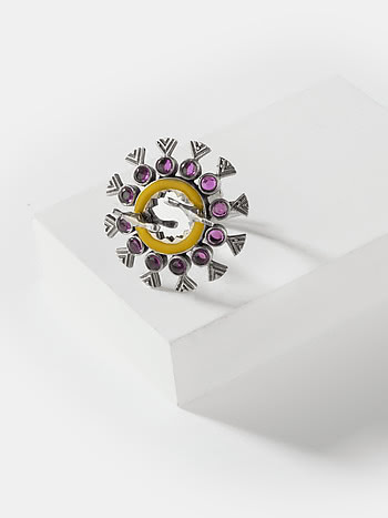 Abla Bharat Style Ring in 925 Silver