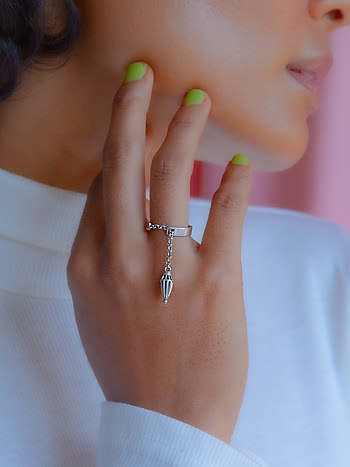Buy Champakali Inspired Chain Ring In 925 Silver from Shaya by CaratLane