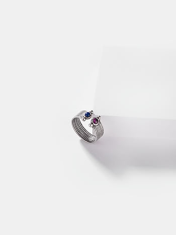 Mini Nagla Inspired Ring in Oxidised 925 Silver