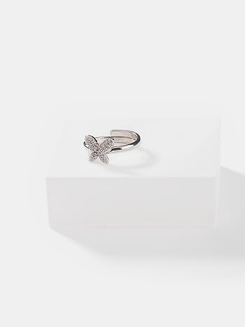 Fly on Butterfly Ring in 925 Silver