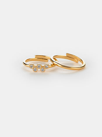 Starry Gaze Stackable Ring in Gold Plated 925 Silver