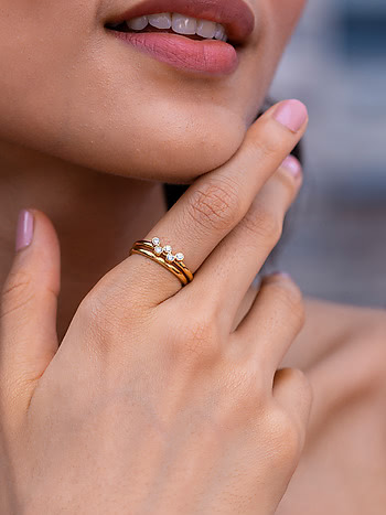 Buy Gold Rings for Women by VEMBLEY Online | Ajio.com