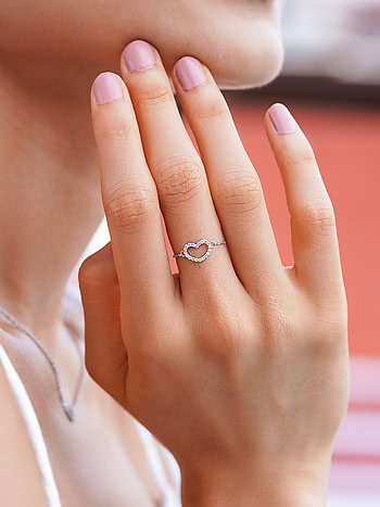 Buy A Piece Of Me Heart Ring In 925 Silver from Shaya by CaratLane
