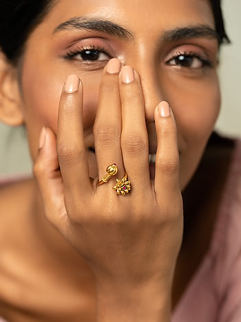 Peruviana Bloom Ring in Antique Gold Plated 925 Silver