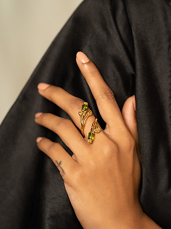 Saguaro Bloom Ring in Gold Plated 925 Silver