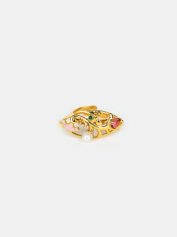 Dancing Dulhan Ring in Gold Plated 925 Silver