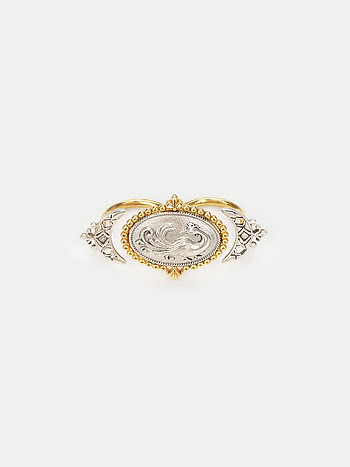 Navilu Coin Multi-Finger Ring in Dual Plated 925 Silver